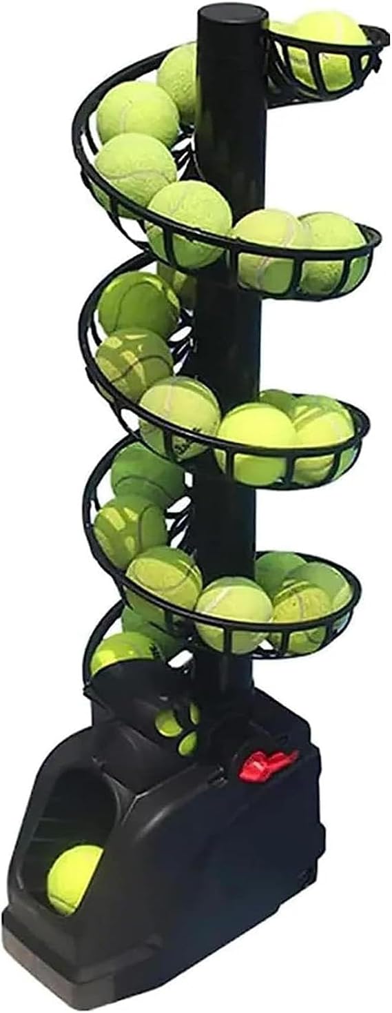 Portable Tennis Ball Tosser, Accurate and Efficient Feed Buddy for Self-Play, Can Hold Around 30 Balls, Ideal Ball Launcher for Beginners, Kids, Coaches