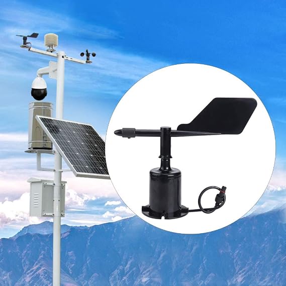 Anemometer Wind Meter, Wind Direction Sensor Transmitter, 360 Degree Wind Transmitter Transducer Wind Speed Anemometer Instruments for Ambient Weather(0-10V 0.7m Patch Cord)
