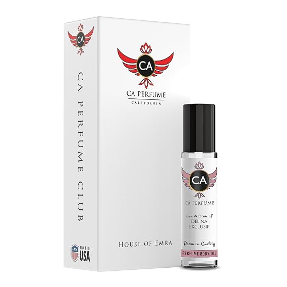 CA Perfume Impression of Delina Exclusif for Women Eau De Parfum Amber Scent Long Lasting Perfumes for Women Travel Size TSA Ready for Day and Night Wear 0.33 Fl Oz 10ml