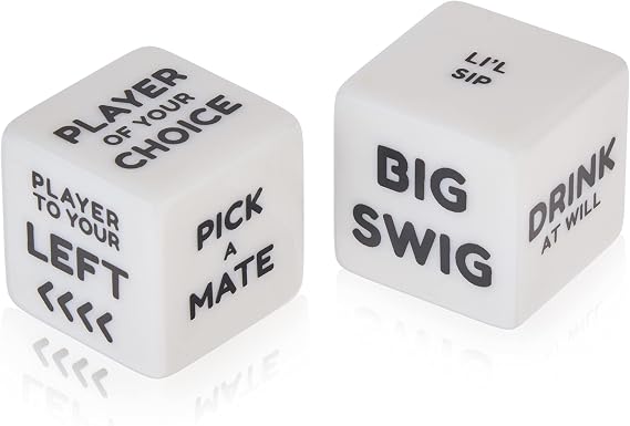 True Drinking Dice - Adult Party Games Drinking - Fun Drinking Games for Parties - Includes 2 Dice with Instructions - 2+ Players Dice Drinking Game