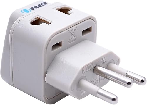 OREI US to Brazil Plug Adapter - Type N Travel Adapter for Brazil - Universal 2 in 1 - CE Certified - RoHS Compliant - White DB-11C