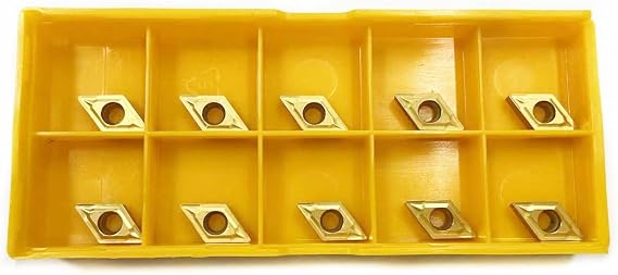 10 Pieces DCMT070204(DCMT21.51) Carbide Turning Inserts DCMT Insert Multilayer Coated CNC Lathe Inserts for Lathe Turning Tool