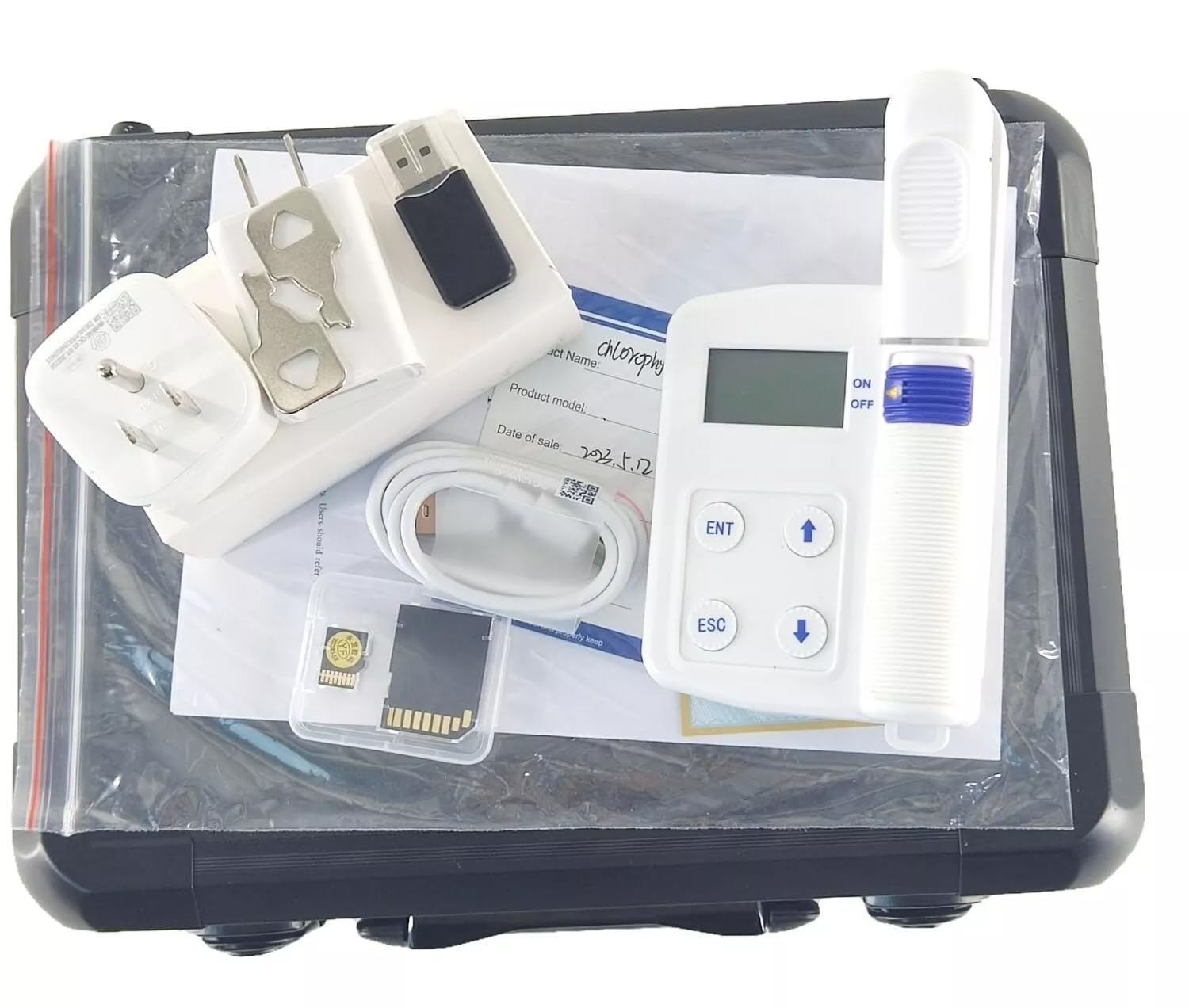 Handheld Chlorophyll Meters with Range 0.0 to 99.99 SPAD Leaf Surface Temperature -10 to 99.9℃ Instrument Can be Directly Online with The Computer