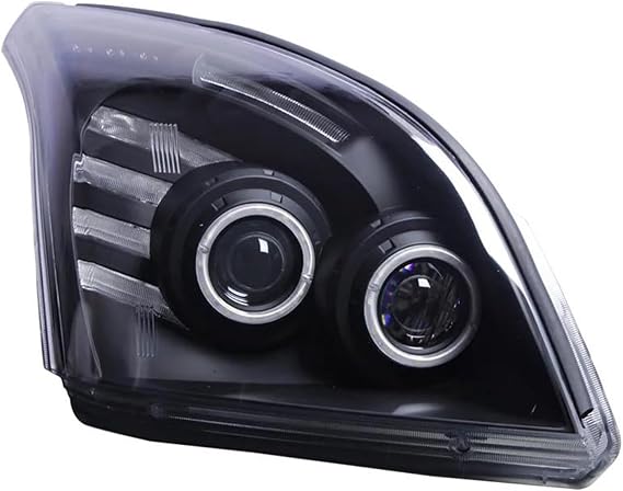 Car Headlight Assembly LED for Toyota for Prado 2003 2004 2005 2006 2007 2008 2009 O Angel Eyes DRL Bi Xenon Lens HID Beam Car Styling Head Lamp Assemblies (Size : A)