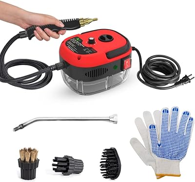 Matybobe 2500W Portable Handheld Steam Cleaner High Temperature Pressurized Steam Cleaning Machine with Brush Heads and Gloves for Kitchen Furniture Bathroom Car