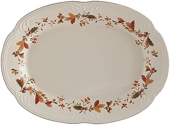 Pfaltzgraff Autumn Berry Oval Platter, 14-3/4-Inch x 11-Inch, White, 5189119