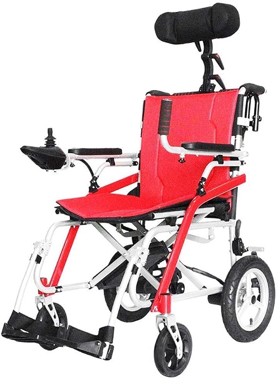 Lightweight Wheelchair, Folding Electric Wheelchair Lightest Most Compact Power Chair with Electric Power Or Use As Manual