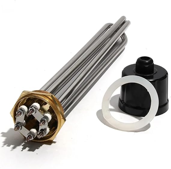 SSIMOO 3KW-12KW DN50(2 INCH) Tubular Electric Heater Element 304 Stainless Steel Tube Length 220V for Boilers Kindly (Size : 1-220V, Color : 12KW 355mmL)
