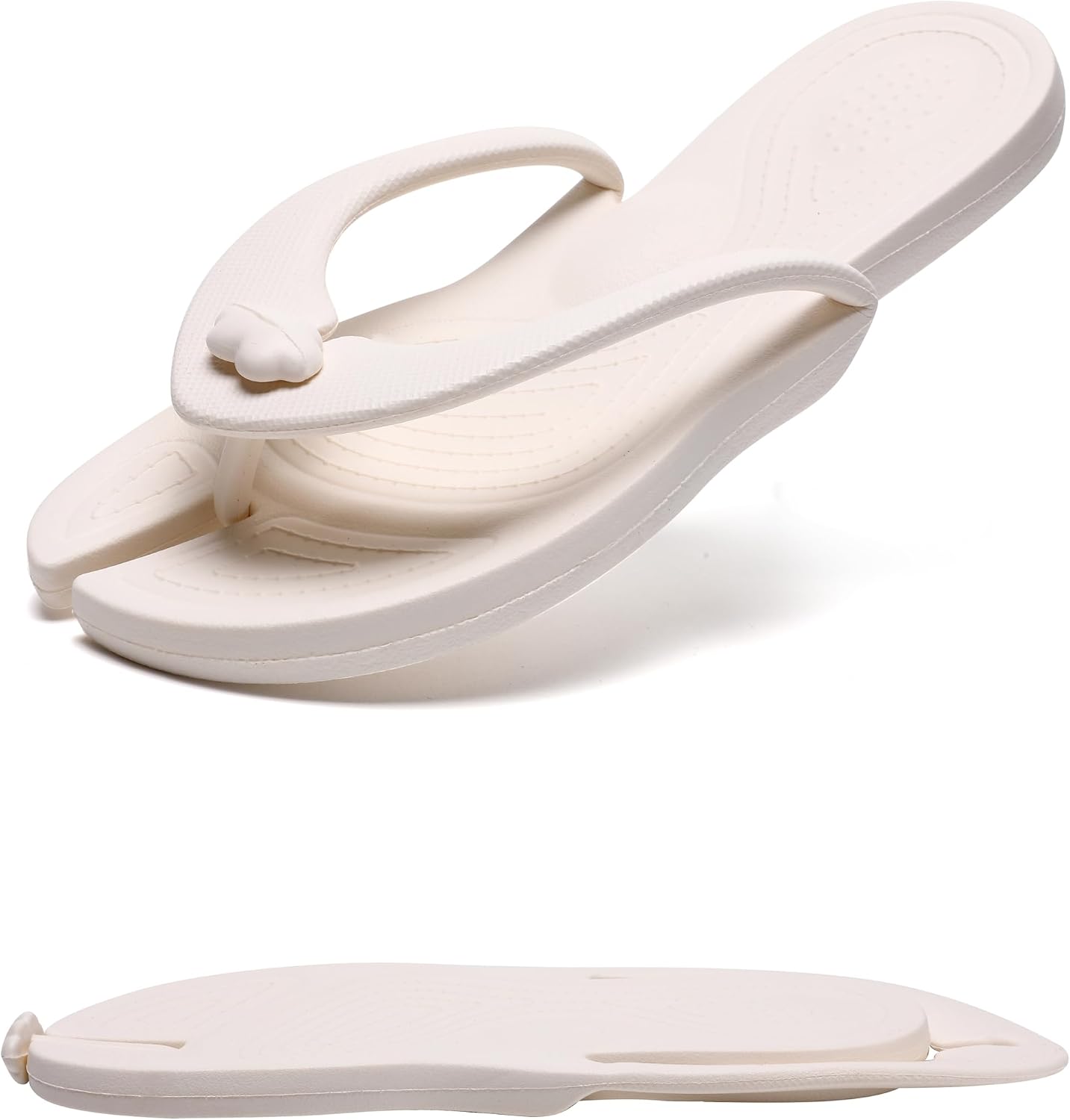 Shower Shoes Travel Slippers for Women Men, Folding Slides Sandals, Portable Hotel Spa Slippers, Waterproof Quick Drying Flip Flops, Beach Sandals