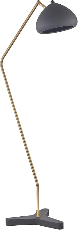 Halvard Floor Lamp Modern Gray Metal Standing Lamp, Commercial Grade Lighting for Bedroom or Living Room