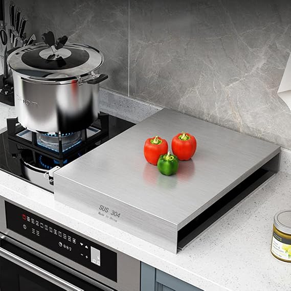 304 Stainless Steel Storage Rack, Household Induction Cooker Rack Storage Protective Base Kitchen Stove Cover,45 * 35 * 9cm