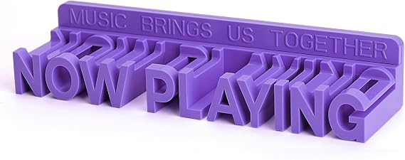 Upgrade Now Playing Vinyl Record Stand, Vinyl Record Display Stand, Exotic 3D Wall Mounted Record Shelf, Wall Decor for Home or Office, Corridor, Listening Room (Lavender)