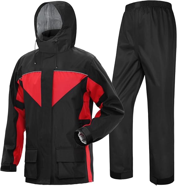 Motorcycle Rain Suit Waterproof Windproof Reflective Strip Rain Gear