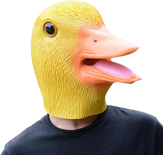 PARTYGEARS Duck Mask Halloween Animal Duck Head Latex Animal Mask Novelty Duck Costume Mask