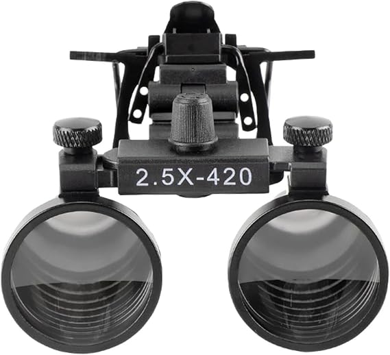 EustomA 2.5X/3.5X Binocular Loupes Glasses Magnifier Clip on Style DY-101 (2.5X)