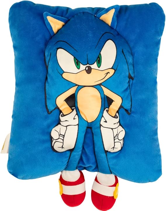 Sonic The Hedgehog Anime Kids Super Plush Cozy Snuggle 3D Pillow (Officially Licensed Product) by Franco