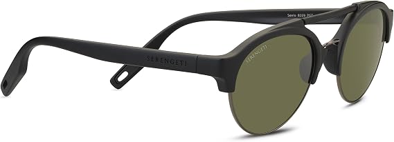 Serengeti Savio Shiny Gunmetal Polarized 555Nm, Satin Black