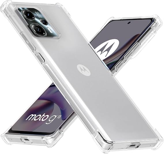 USTIYA Case for Motorola G23 4G / Moto G13 Clear TPU Four Corners Protective Cover Transparent Soft