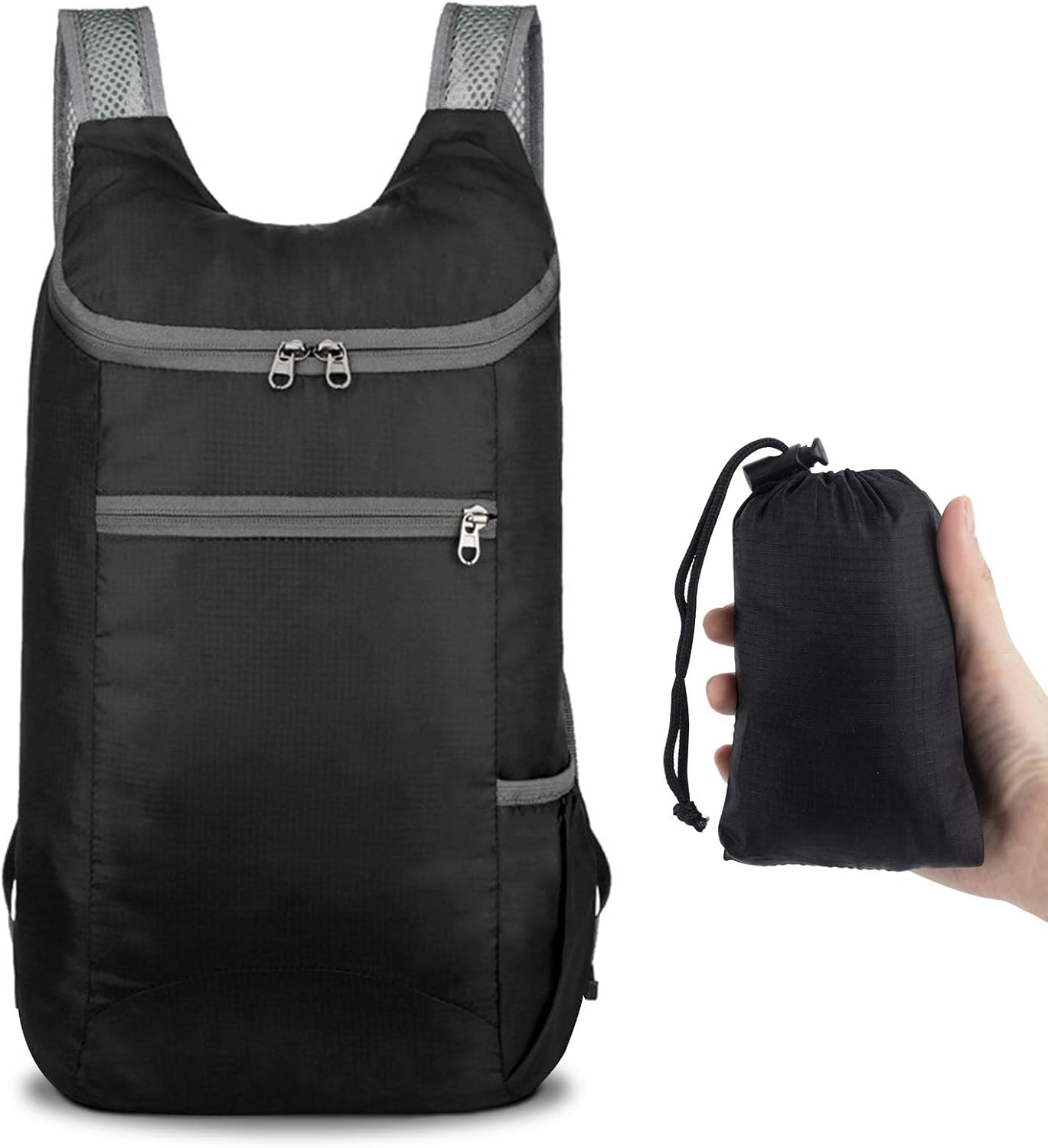 AYNKH Ultra Lightweight Foldable Backpack, Waterproof Large Capacity Canvas Rucksack for Travel Hiking Camping Cycling Outdoor Sports Unisex