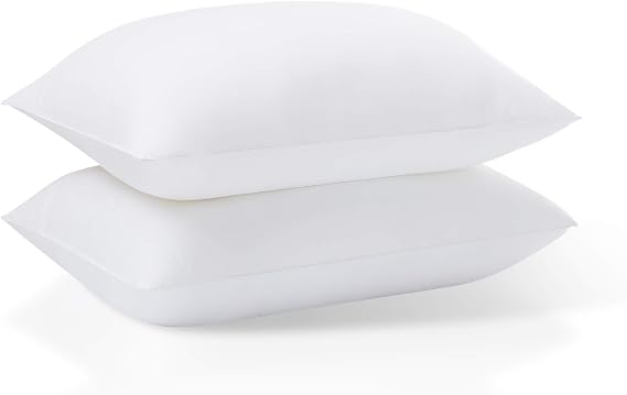 Acanva Basic Bed Pillow Soft Rest Cushion Stuffer for Sleeping, Queen, White 2 Count