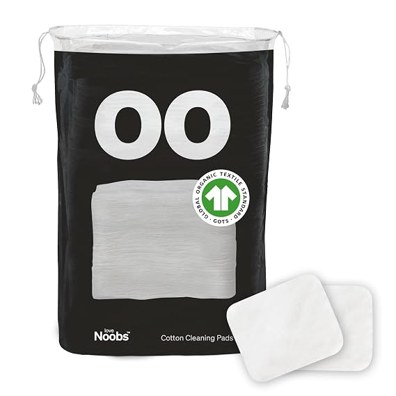 Love Noobs Baby Cotton Pads, 60 Count, Ultra Soft 100% Organic Extra Large Cotton Pads for Baby, Great for Baby Sensitive Skin, Lint-Free Premium Disposable Large Cotton Pads, 100% Cotton Squares