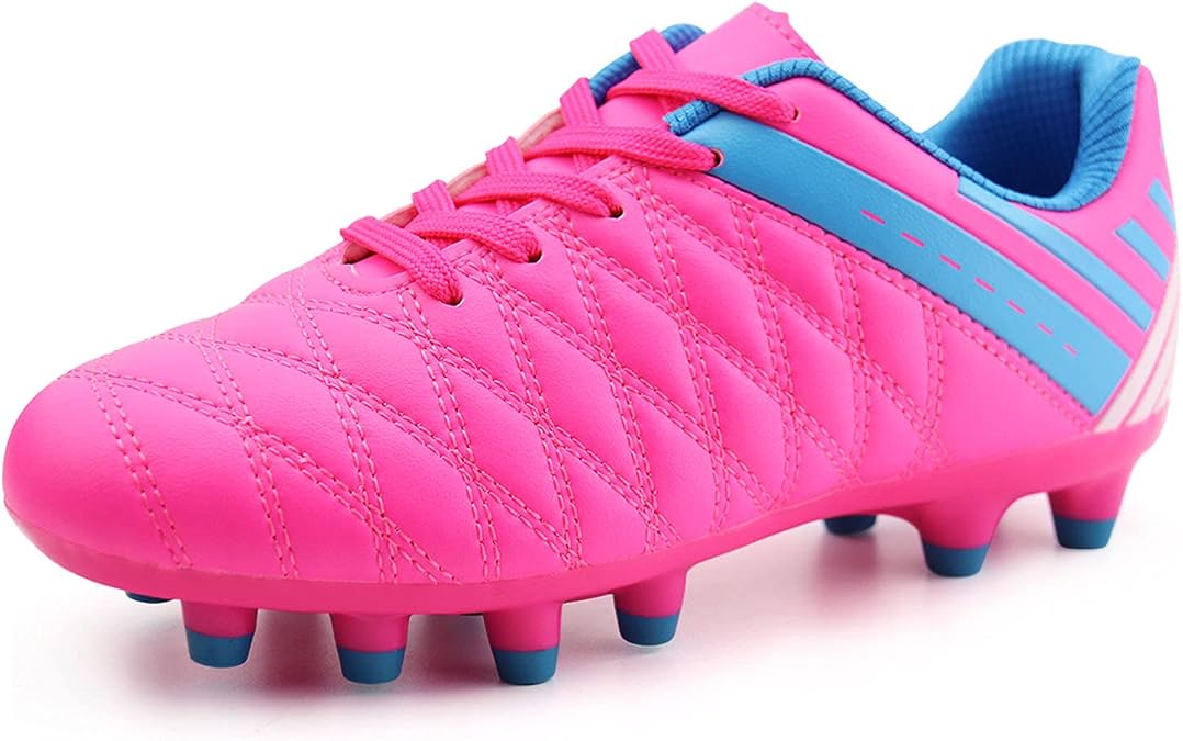 brooman Kids Athletic Soccer Cleats Boys Girls Outdoor Firm Ground Football Shoes