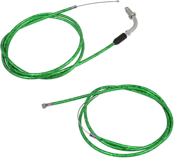 59 inch Clutch Cable Line and 51 inch Gas Throttle Cable for 2 Stroke 49cc 50cc 60cc 80cc 100cc Motorized Bicycle Push Bike Parts Green
