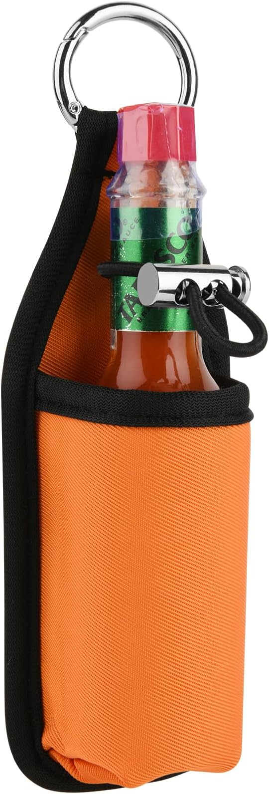 Beautyflier 2oz/60ML Hot Sauce Sleeve Holder, Portable Bottle Belt Holder for Tabasco, Sriracha & Cholula, for the Hot Sauce Lover's Essential, Holder Only (Orange)