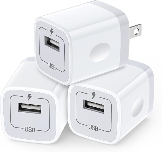 USB Plug Wall Adapter,1A/5V Single Port Wall Charger Block Charging Cube