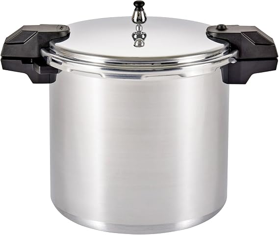 MIRRO 22 Qt Aluminum Pressure Canner with 3 Regulators, 5, 10 & 15 PSI | Large Capacity for Big Batch Canning, Automatic Pressure Control, Three Pressure Options: 5/10/15 PSI