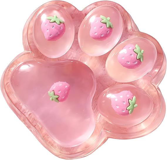 Cat Paw Squishy, Strawberry Squishy, Giant Taba Squishy Paw with Soft Texture, for Adults
