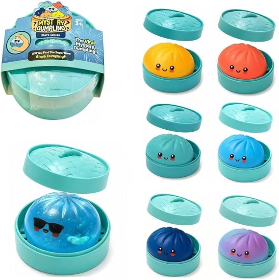 Glitter Dumpling Squishy, New Cute Squishy Dumplings With Steamer Box Soft Squeezable Fidget Toy For Adults Birthday And Graduation Gifts (Mystery（1PC）)