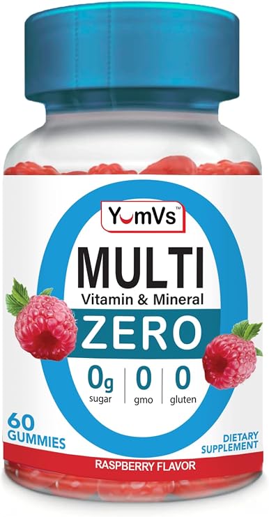YUM-V'S Sugar Free Multivitamin Gummies, Raspberry (60 Count)