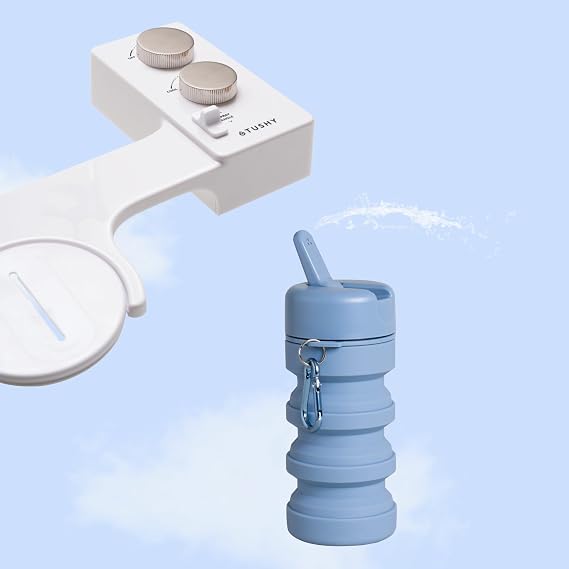 TUSHY Spa Brushed Nickel Bidet & Travel Glacier Bidet Bundle