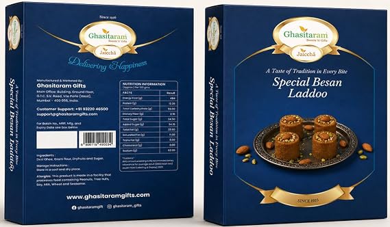 Ghasitaram Gifts Diwali Sweets Special Besan Laddoo (200 GMS)