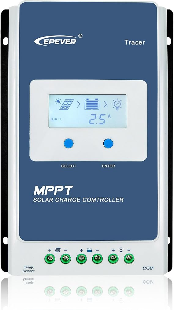 EPEVER MPPT Charge Controller 20A 12V or 24V Auto Max PV 100V Solar Panel Charge Regulator Common Negative Grounding for Gel Flooded Sealed Lithium