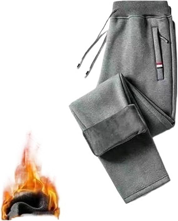 Joggers for Men Fleece Sweatpants with Zipper Pockets, Relaxed Fit Breathable Mens Sweatpants