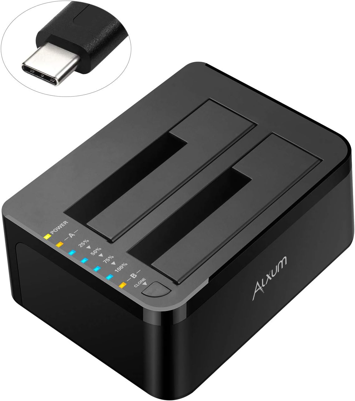 Alxum SATA to USB Hard Drive Docking Station, SATA HDD Reader Dock Support 2.5-inch and 3.5-inch SATA HDD SSD