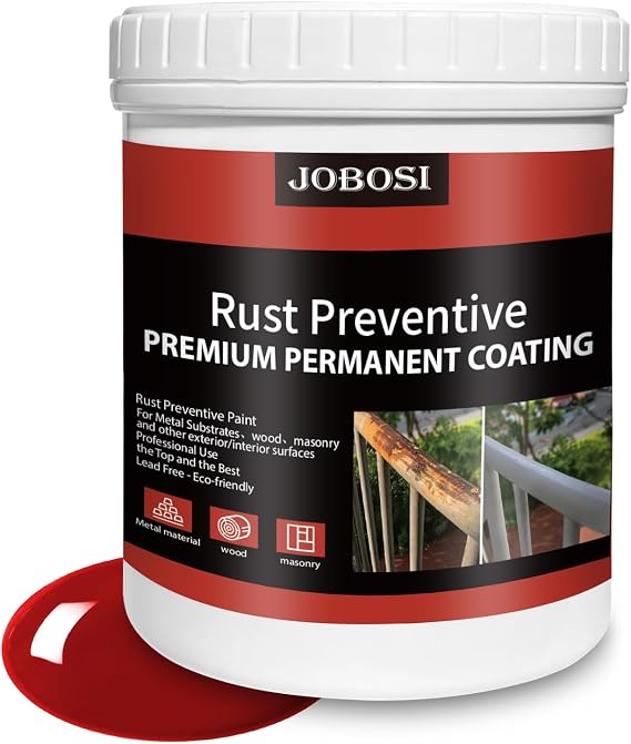 2 in 1 Rust Converter & Metal Primer,Anti Rust Paint For Metal, Rustpaint Anti-Corrosion Coating, Water-Based Matte Interior/Exterior Rust-Paint ,Fences, Furniture&Quick-Drying Rust-Preventive Coating,32 FL Oz Red