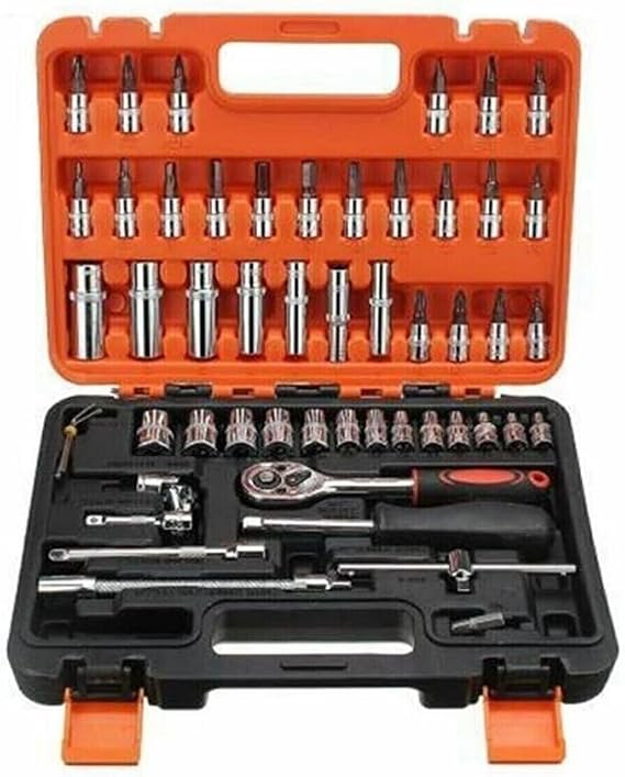 RowerMax 1/4 Ratchet Socket Key Set Bits End Set 53 Piece Rowermax53prc