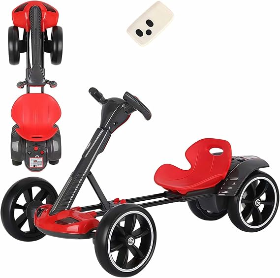 Electric Go Kart for Kids, Foldable Drift Kart with Reverse, Adjustable Seat, Music & Lights, Indoor & Outdoor Ride-On Toy for Ages 3+