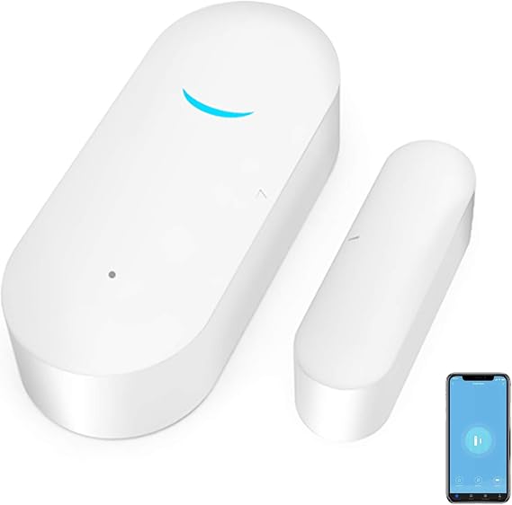Tuya WiFi Door Sensor: Wireless Security Alarm, Compatible with Alexa, Google Home, Siri - Smart Door Sensor for Home Business Security (1 Pack)