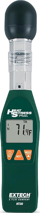 Extech HT30 Heat Stress WBGT Meter, In/Out, RS-232, 0-100% RH