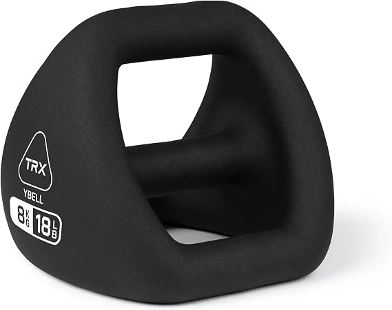 TRX YBell Neo Series 3 in 1 Kettlebell Dumbbell and Push Up Bar Exercise Equipment Commercial Neoprene Coated Surface Strength Training Kettlebells Perfect Fitness Equipment 8kg