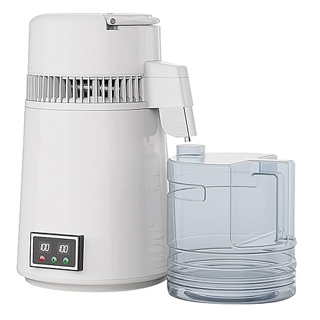 Countertop Water Distiller, 1.1 Gallon/4L, 750W Stainless Steel Distilled Water Making Machine, with Jug, Design with Two Screen Buttons, Time Control, for Home Office