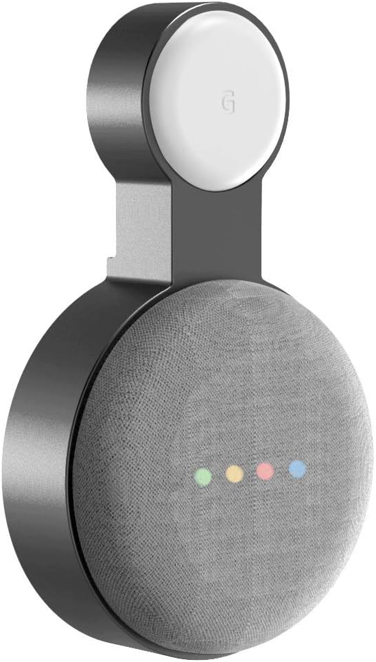 honecumi Wall Mount for Google Nest Mini (2nd Generation) Wall Stand Holder for Google Nest Mini Voice Assistant Cable Management Space Saving Sockets Stand - Elegant Black