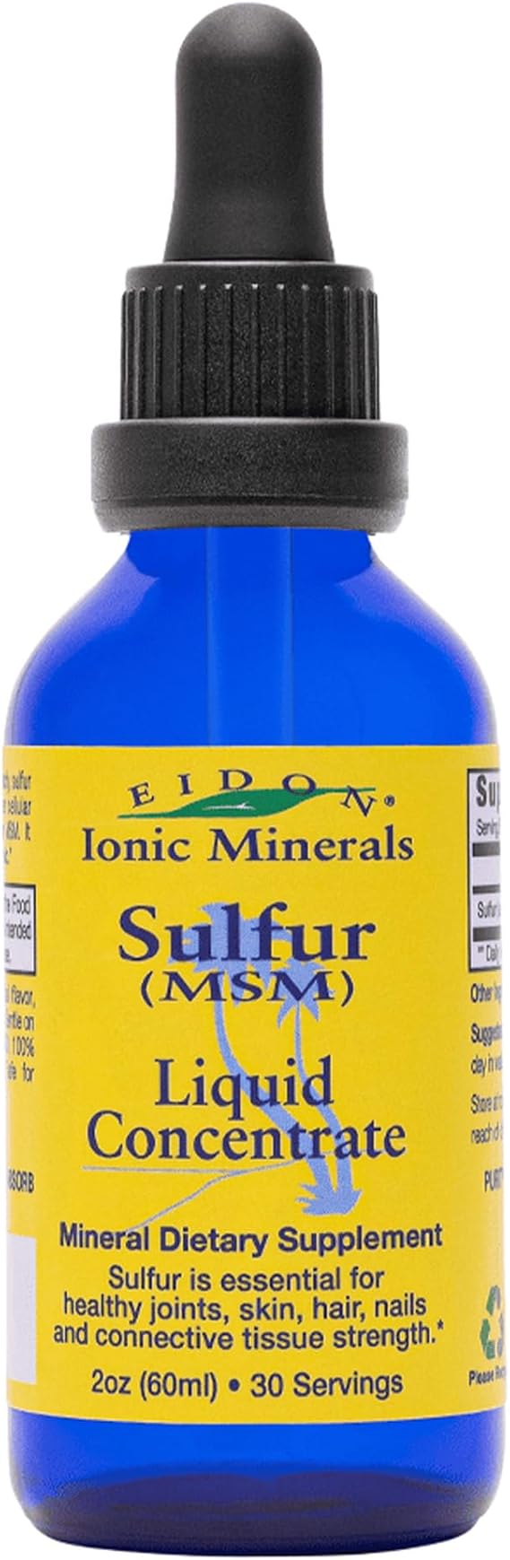 Eidon Ionic Minerals- Liquid Sulfur Concentrate Drops, Pure Ionic MSM- 2 oz