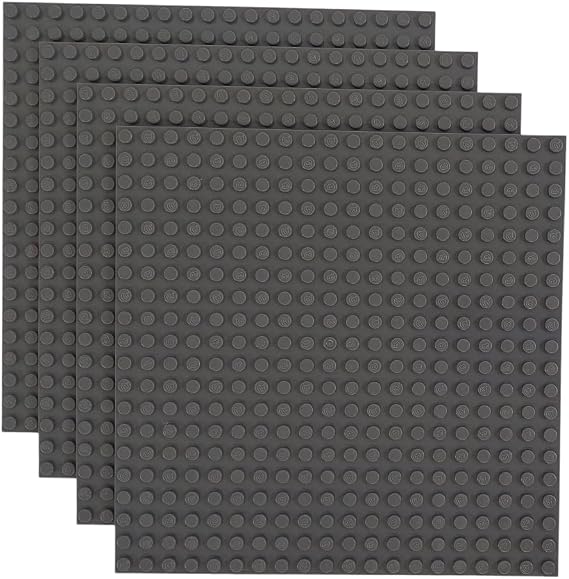 Classic Baseplate - Building Kit for Toddlers & Kids - 20 x 20 Studs - 6.3 x 6.3 inches - Pack of 4 Baseplates - Compatible with Major Brands