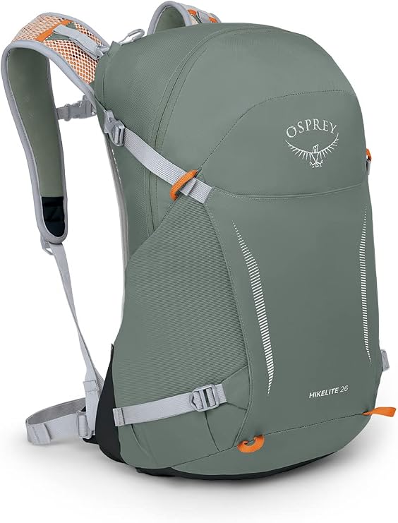 Osprey Hikelite 26L Hiking Backpack for Men and Women - Lightweight Daypack with Breathable Backpanel and Raincover - Ideal for Day Hikes, Travel, and Everyday Use in Any Weather, Pine Leaf Green