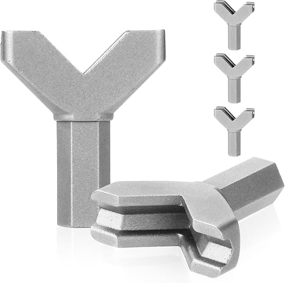 3pcs Hooks Driver Y Shape, Carbon Steel Power Wing Nut Driver Bit Set Practical Slot Wing Nuts Drill Bit Socket Tool Eye Y Cup Hook Driver for Wall and Ceiling Hook Screw Installation